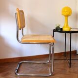 Chair in the B32 style, light wood and cane