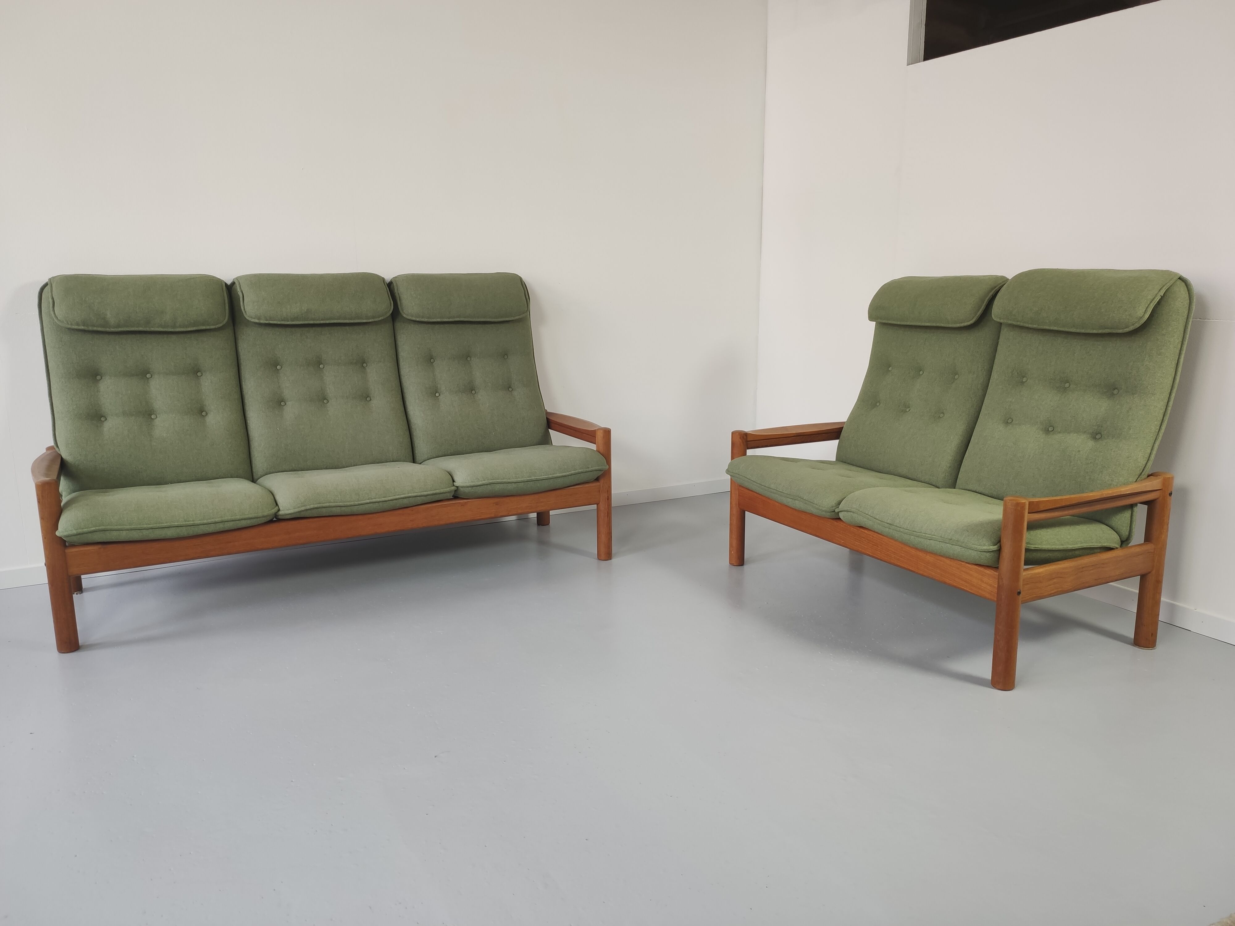 Danish sofa set 2-seater and 3-seater teak by Domino Møbler
