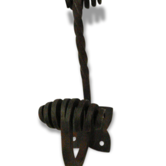 Old iron peg wearing coat art deco iron wrought
