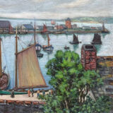 The port of Camaret, oil on canvas signed Henry Gaulet