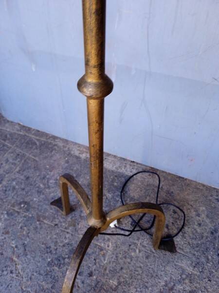 Brutalist beaten iron floor lamp ep 1940/50