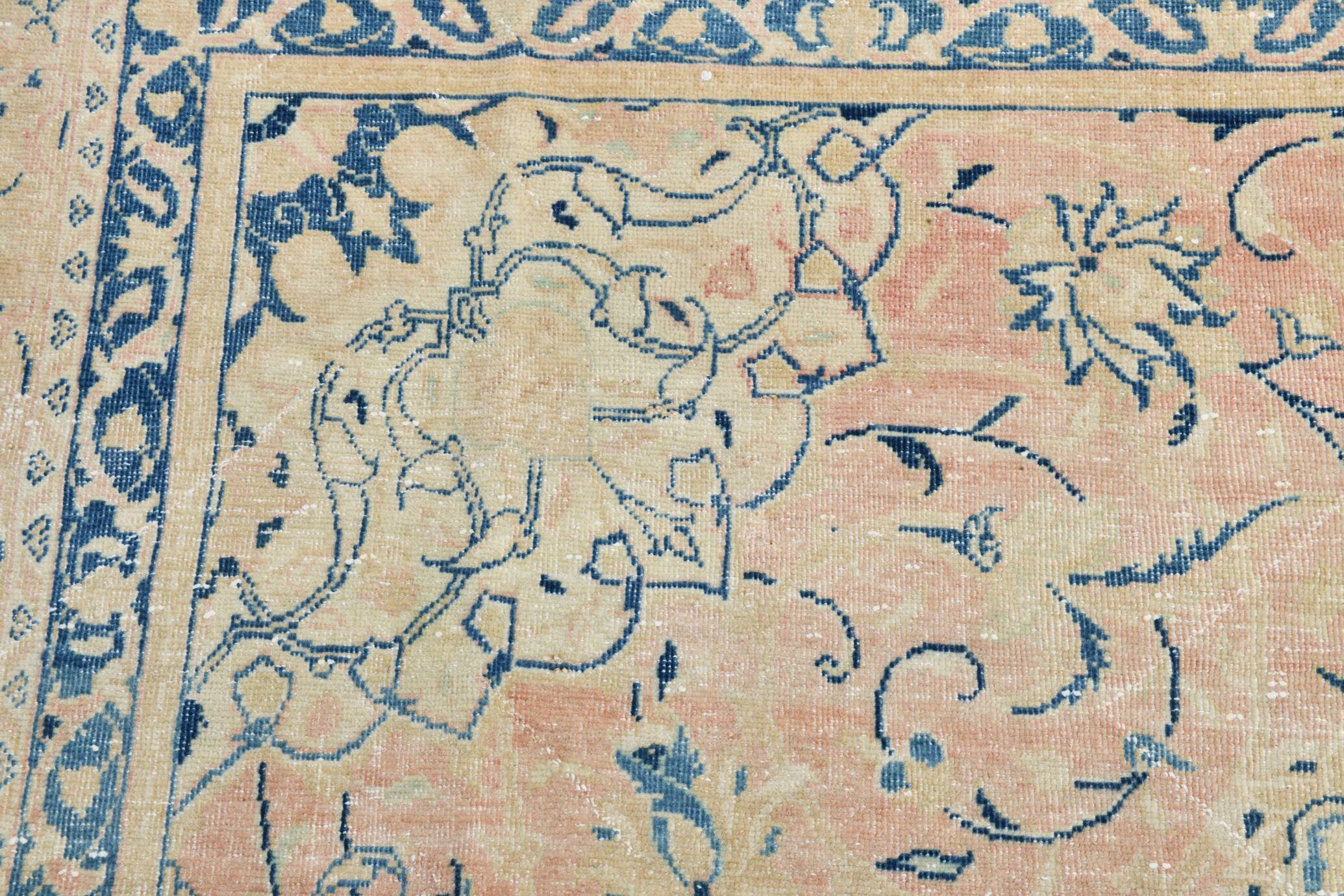 12x15 Soft Beige & Blue Classic Vintage Persian Rug, 274x397 Cm