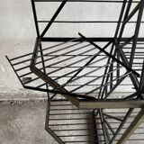 Large Black Powder-Coated Metal Industrial Baker's Rack — Three-Tier Display and Storage Unit, Brass Trim