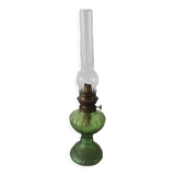 Old Green Glass Kerosene Lamp