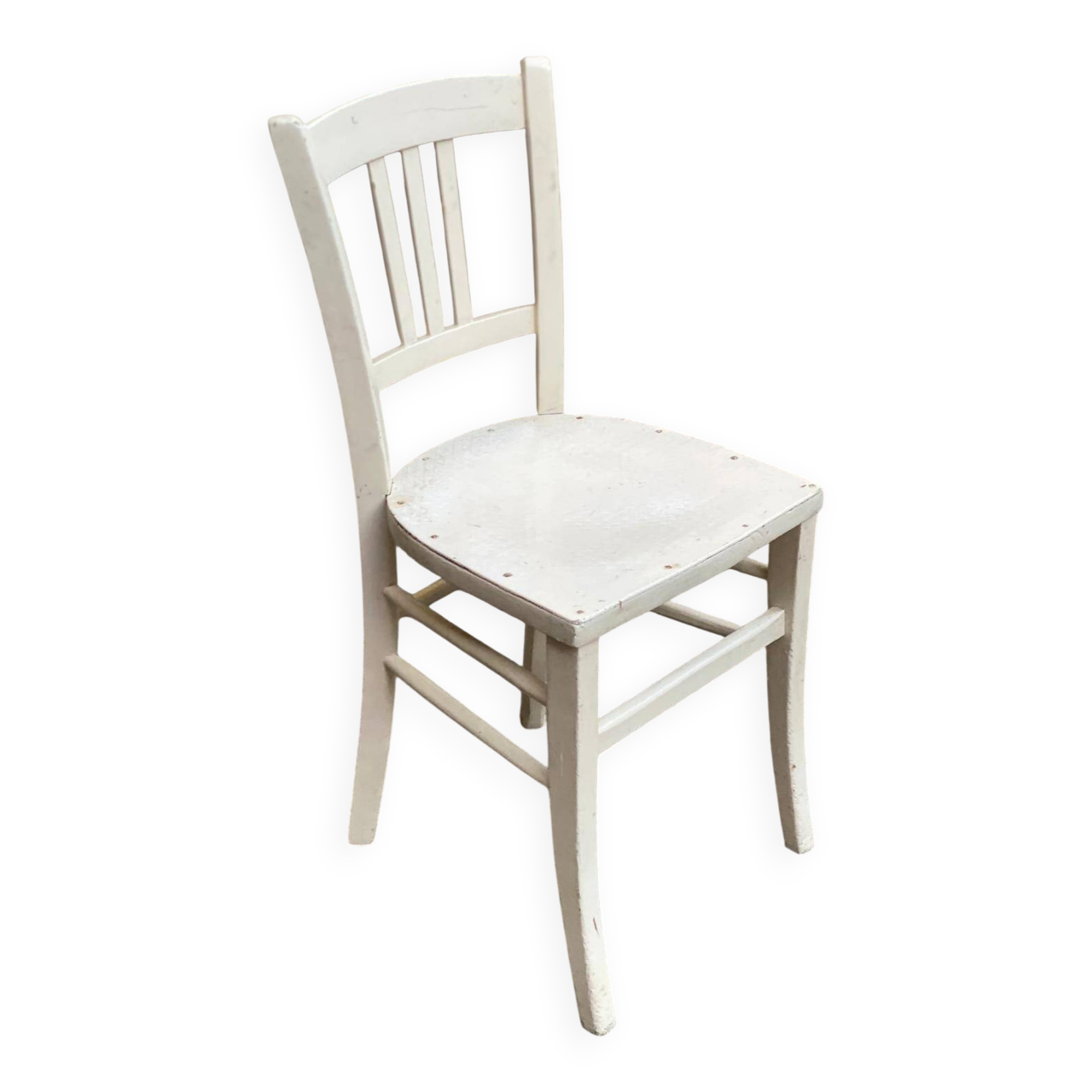 Scandinavian bistro chair made of wood, repainted white