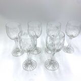 Six crystal glasses, Poland, 1960s