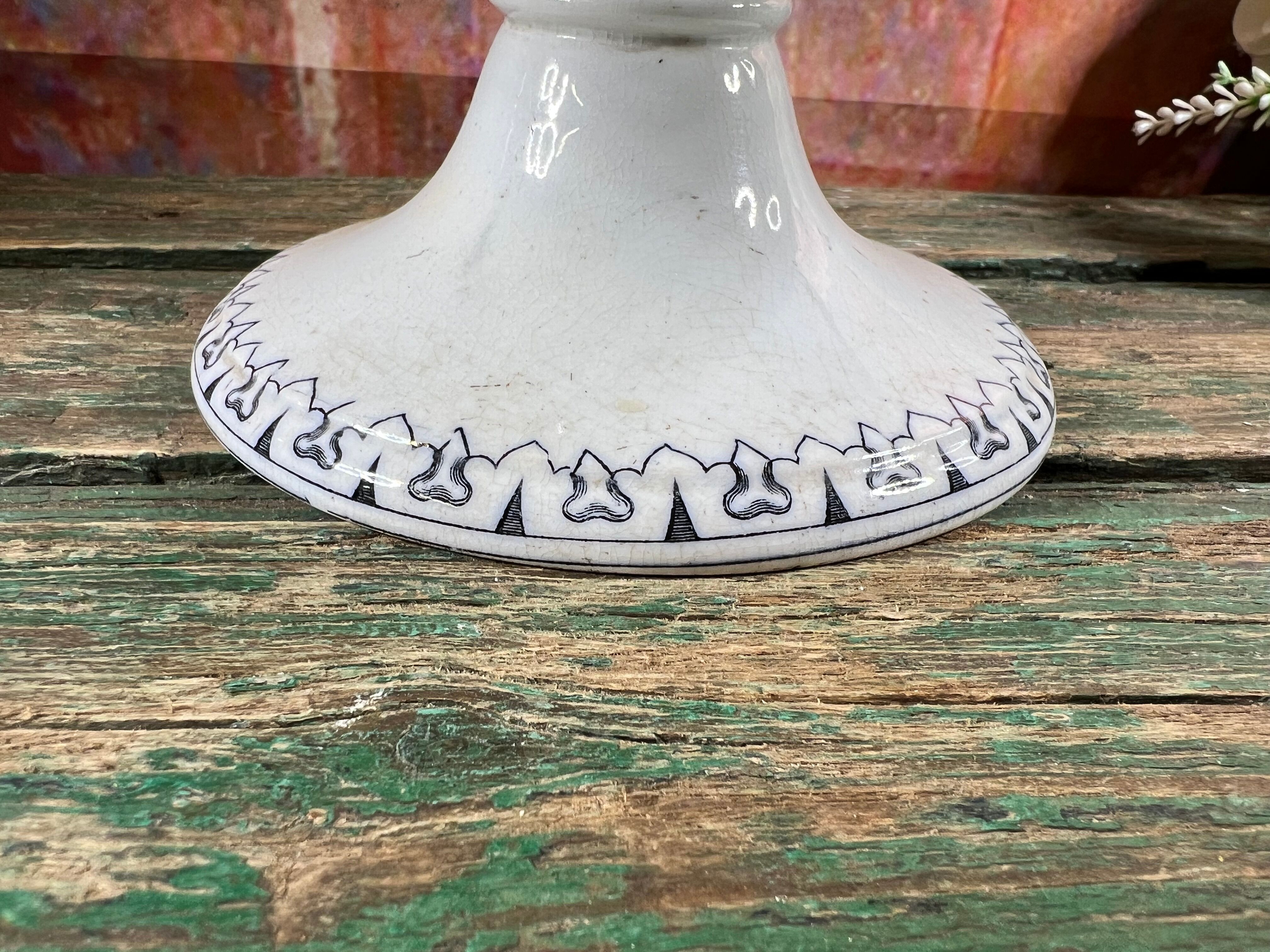 Stand cup compotier iron earth Minton monogram M