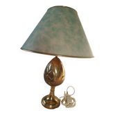 Kronenbourg - "K" hop flower lamp in filled brass and its lampshade