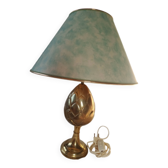 Kronenbourg - "K" hop flower lamp in filled brass and its lampshade