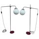 Modern mid-century chrome floor lamps in pairs
