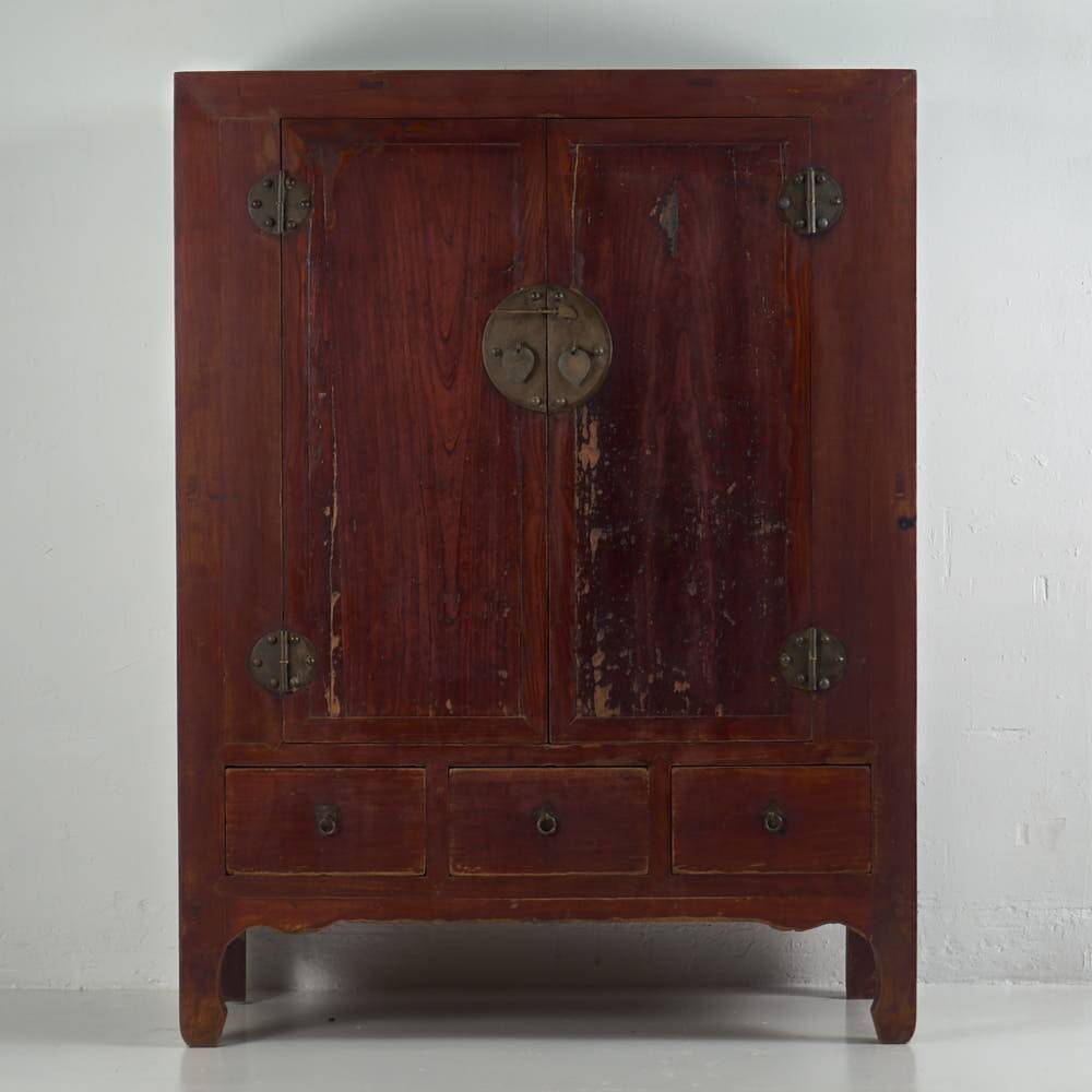 Vermillion red cabinet, China, circa 1900