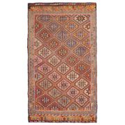 1970s Vintage Turkish Hand-Knotted Wool Cotton Brown Area Rug 157x277