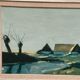 Swedish Oil on Canvas – “Farm by the Lake” by Bengt Hillgrund