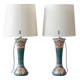 Pair of hand-painted ceramic table lamps in Dutch Art Nouveau–Art Deco style, 1910–1917.