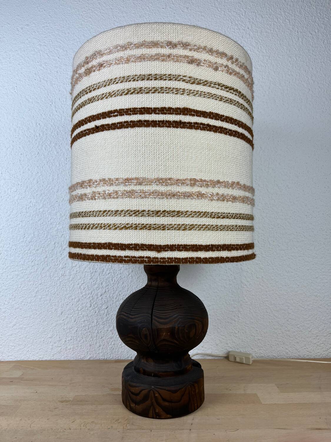 Brutalist wooden lamp from the 1970s by Temde