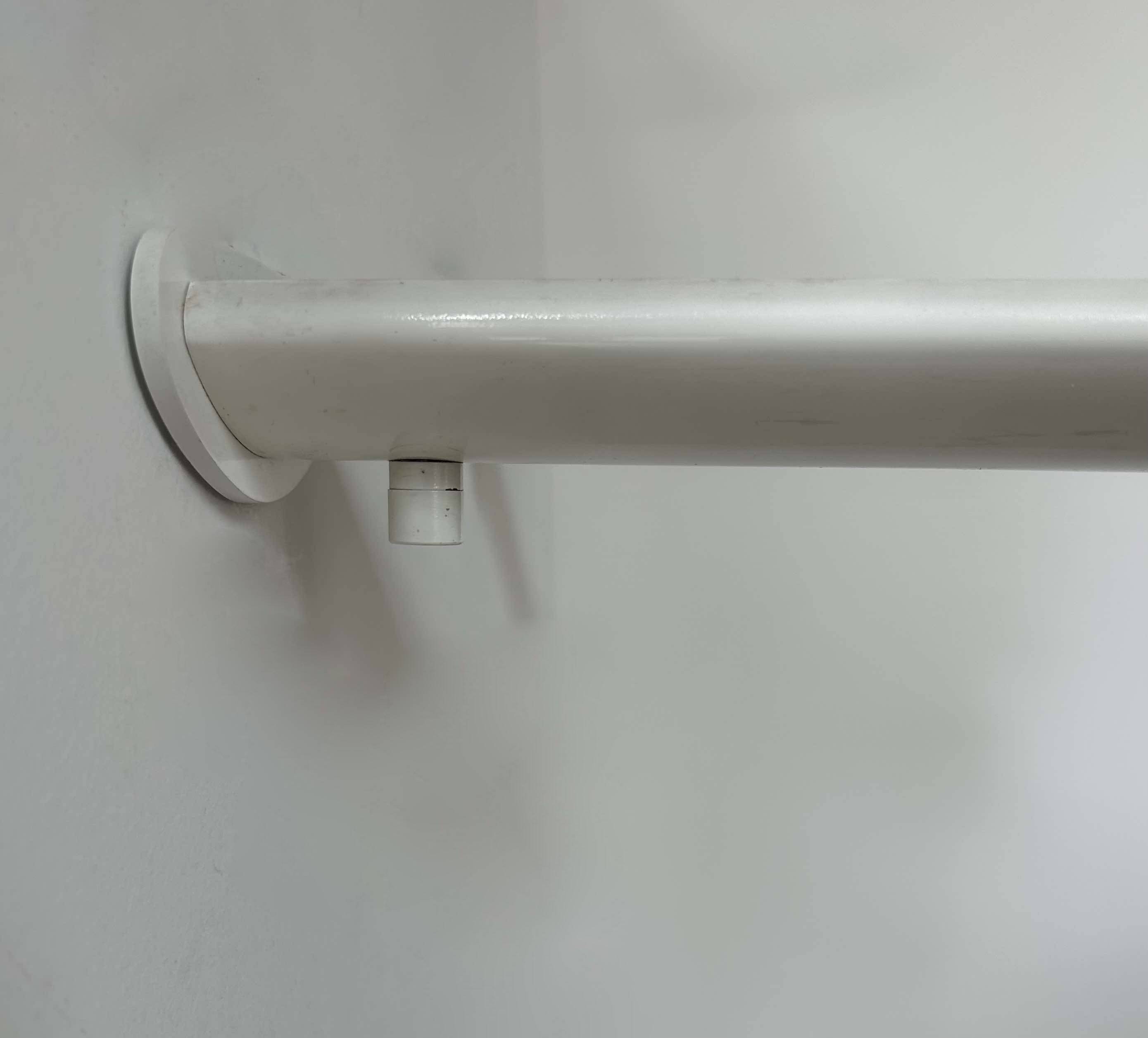 Pair of vintage wall lights with variable intensity, white lacquered metal, France 1970