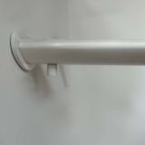 Pair of vintage wall lights with variable intensity, white lacquered metal, France 1970