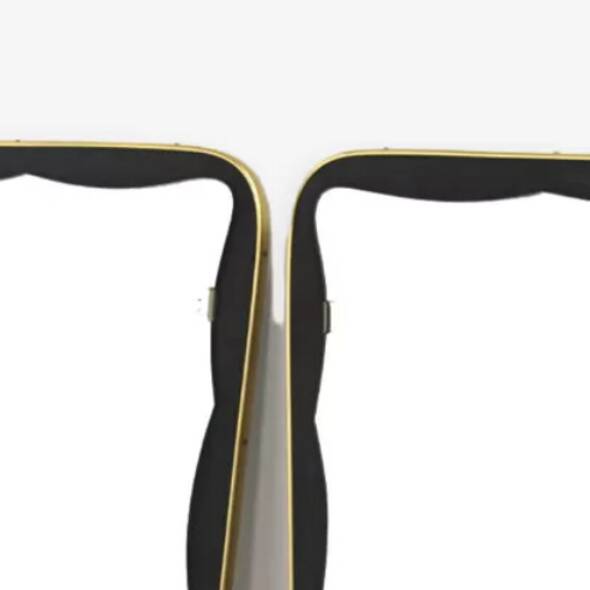Set of 2 Scandinavian metal mirrors, suede 1960.