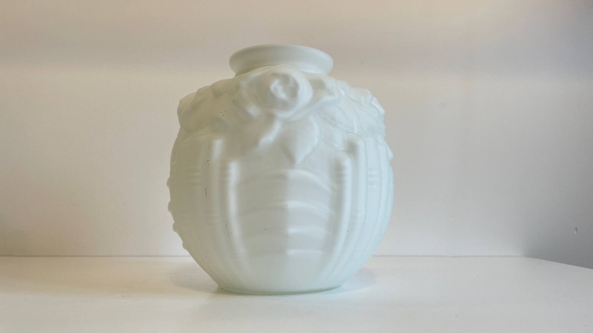 Art Deco glass paste ball vase