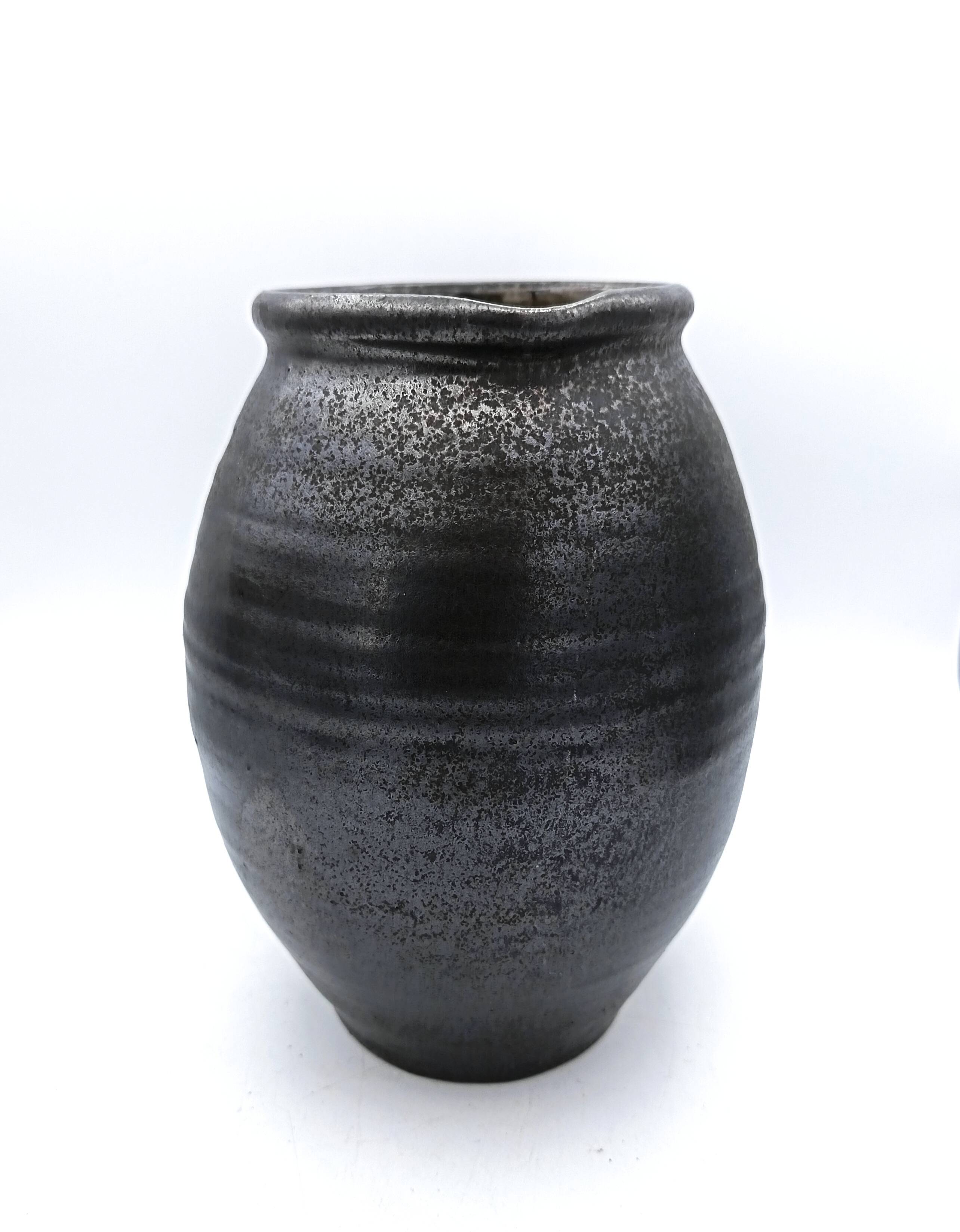 Stoneware pitcher signed Marc Drillon, Saint-Amand-en-Puisaye