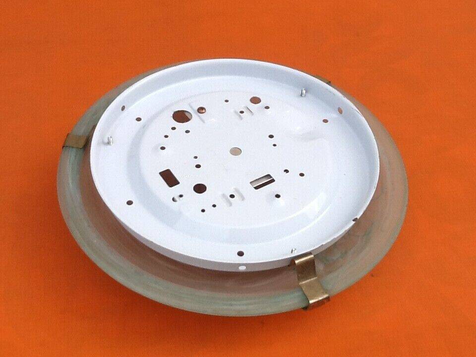 Wall lamp / ceiling lamp satin curved glass cover with marbled green effect