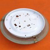 Wall lamp / ceiling lamp satin curved glass cover with marbled green effect