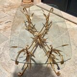 Coffee table ear of wheat in gilded metal