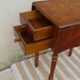 Bedside table with large flap top in burl walnut