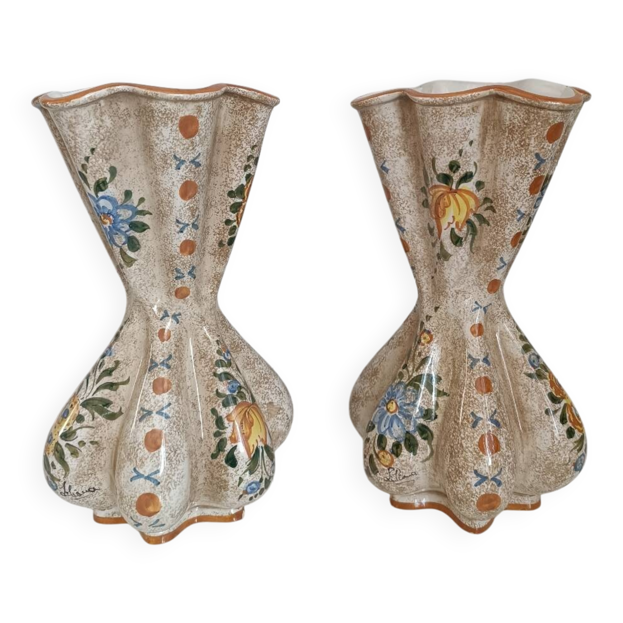 Pair of vintage earthenware vases