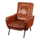 Vintage armchair from the 1970s in foam, faux leather, and metal.
