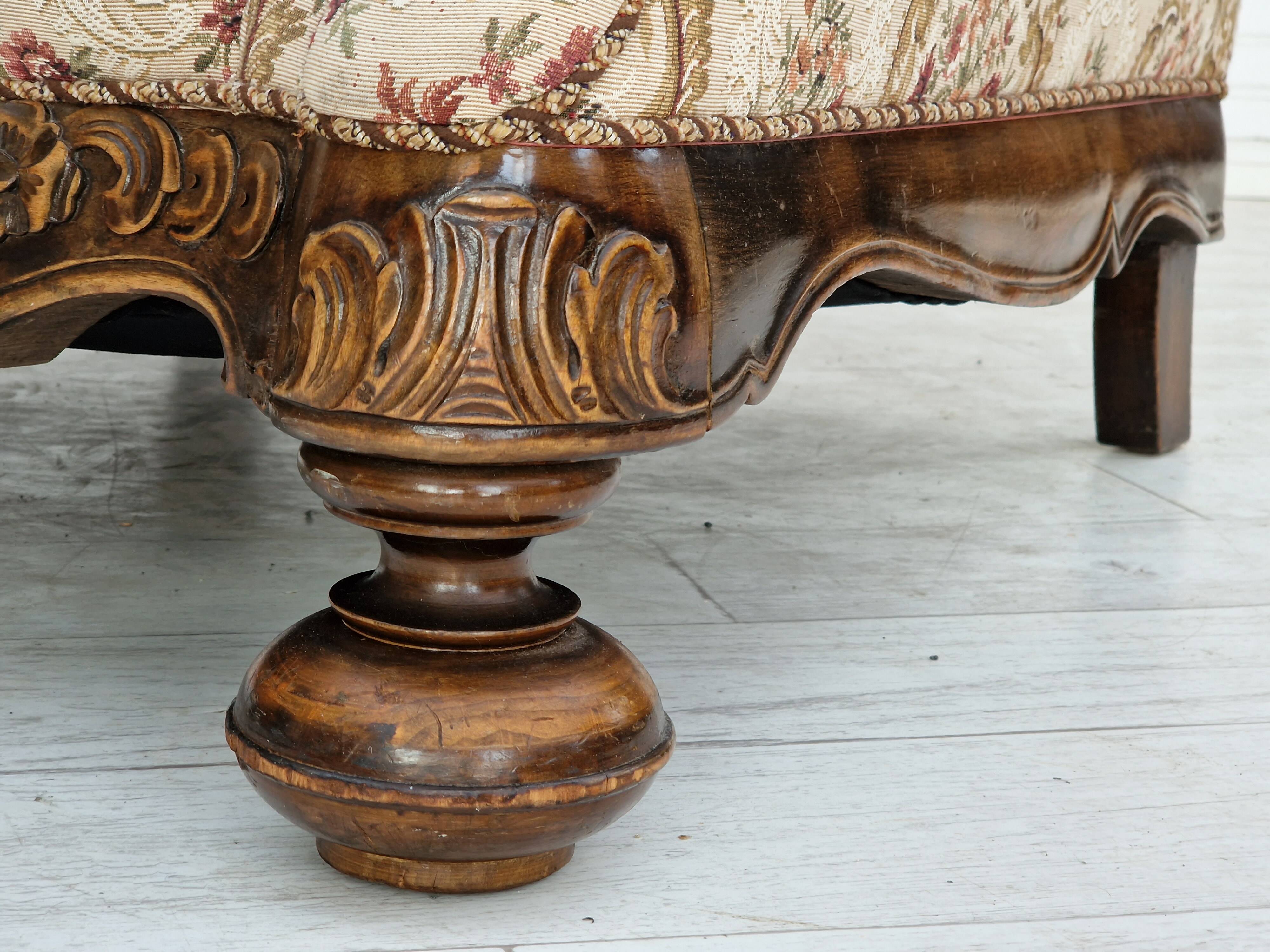 Fauteuil relax danois en tissu années 1950