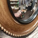 Miroir convexe cadre marron et noir