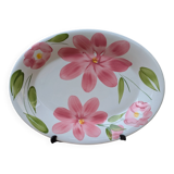 Oval serving dish with hand-painted pink flowers in San Marciano ceramic.