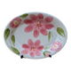Oval serving dish with hand-painted pink flowers in San Marciano ceramic.