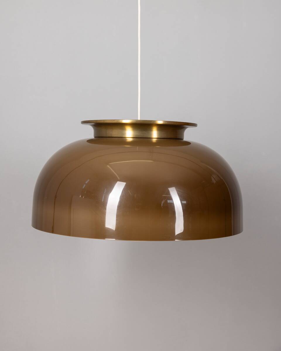 Lustre vintage années 70 en plastique marron design Massoni pour Harvey Guzzini