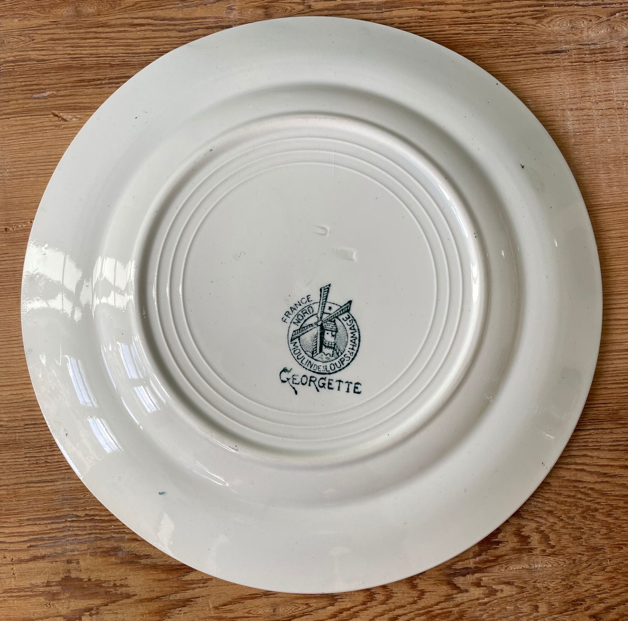 Set of 16 flat plates model Georgette Moulin des Loups & Hamage
