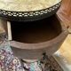 Round side table in wood, marble and brass gallery – Louis XV style