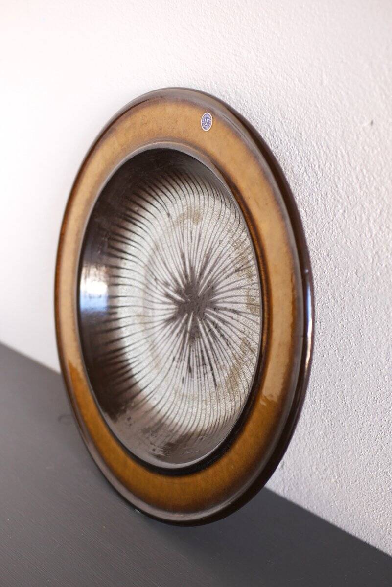 Large mid-century modern pottery Cleo bowl by Mari Simmulson for Uppsala Ekeby, 1970s