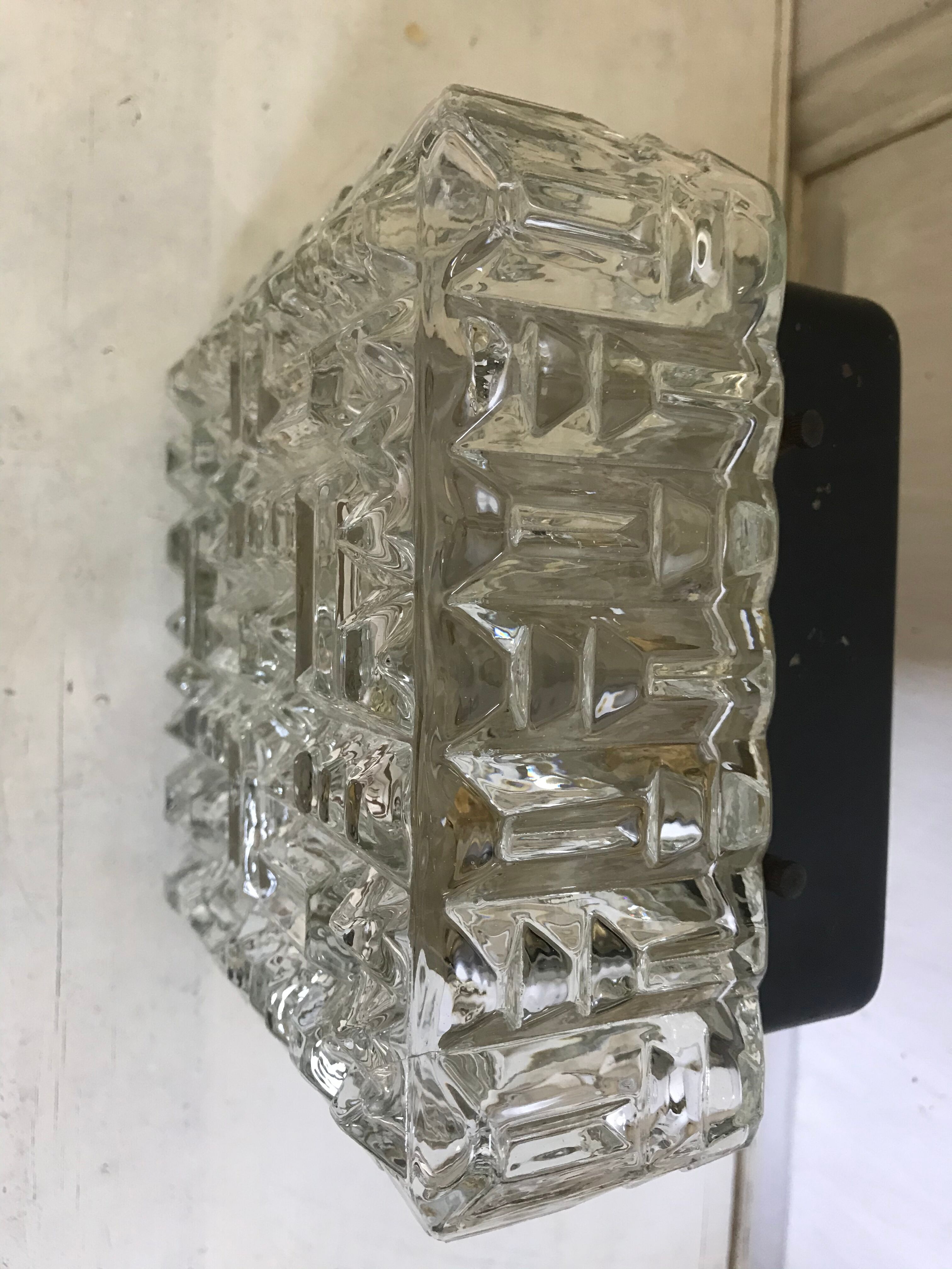 Vintage glass square wall lamp