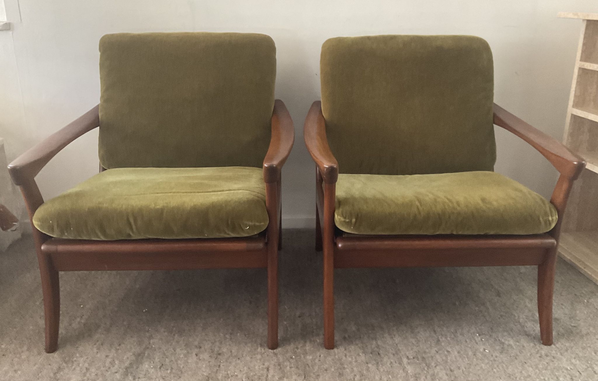 Pair of Scandinavian armchairs De Ster Gelderland in teak 60s