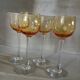 4 antique crystal stem glasses