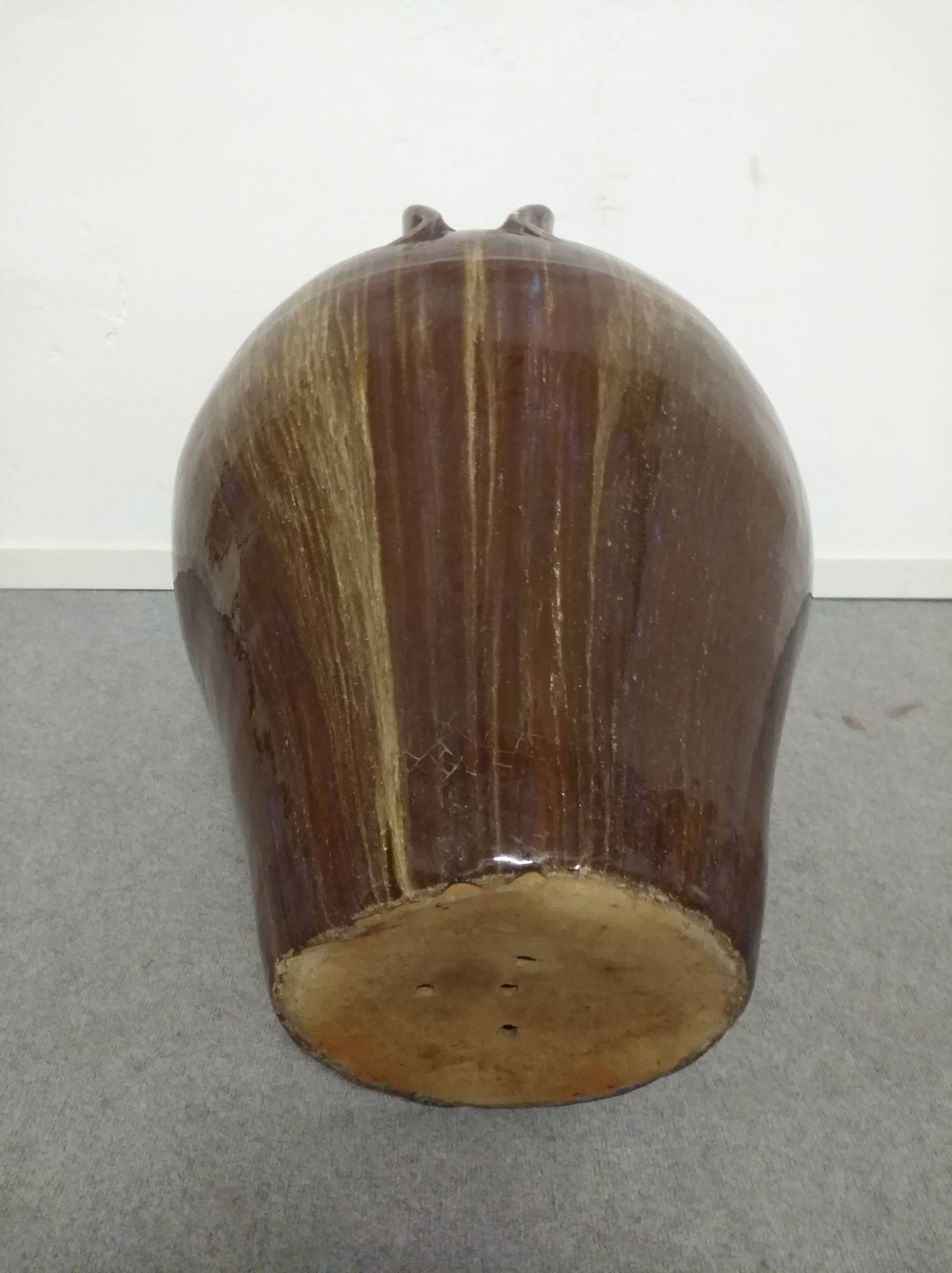 XXL jar or vase in late 19th century enamelled stoneware