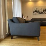 Roche Bobois blue leather sofa