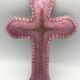Religious wall cross in artistic enamel on silver signed P.BONNET, Limoges