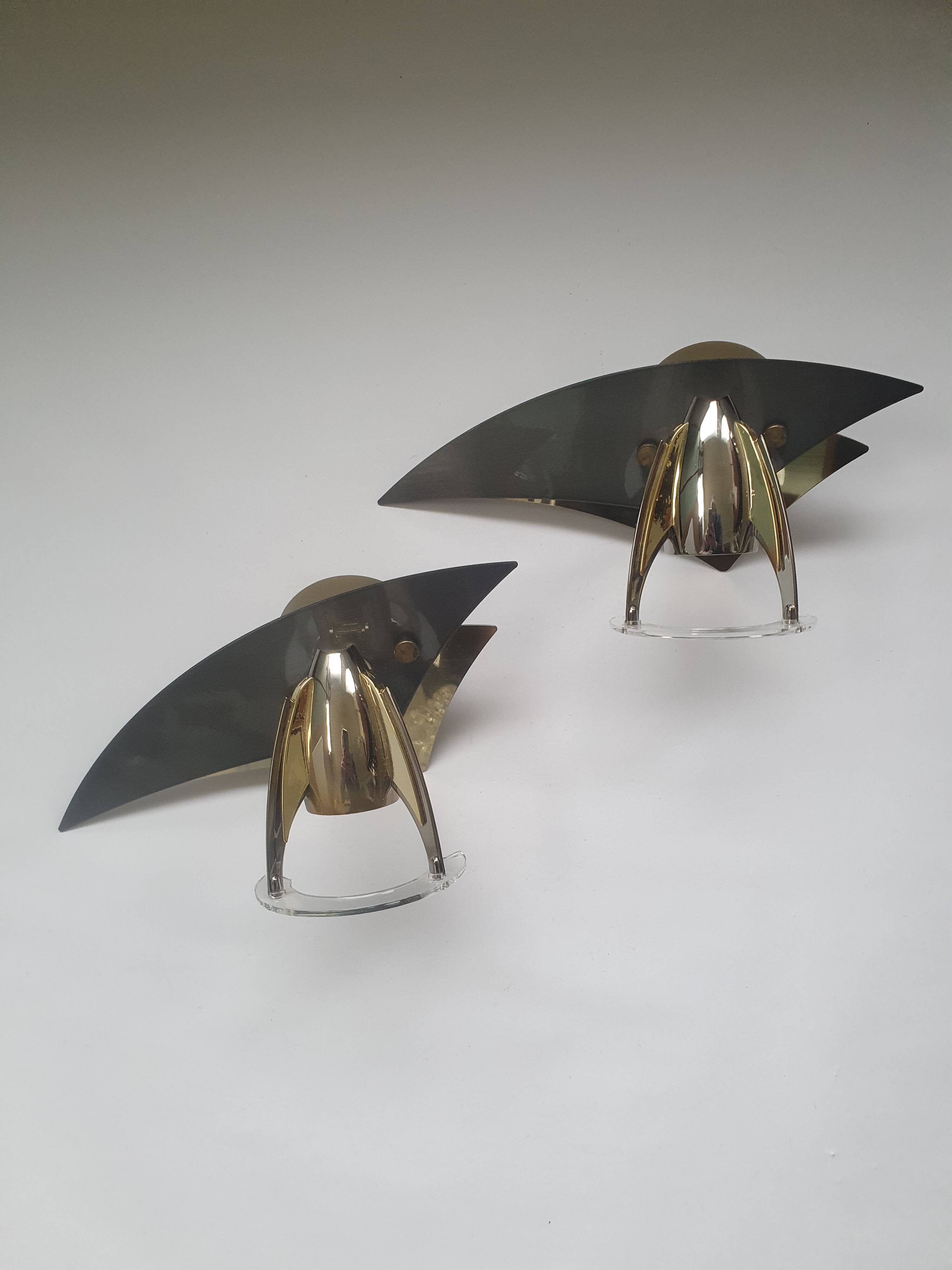 Pair of contemporary German Paul Neuhaus spotlight wall lights