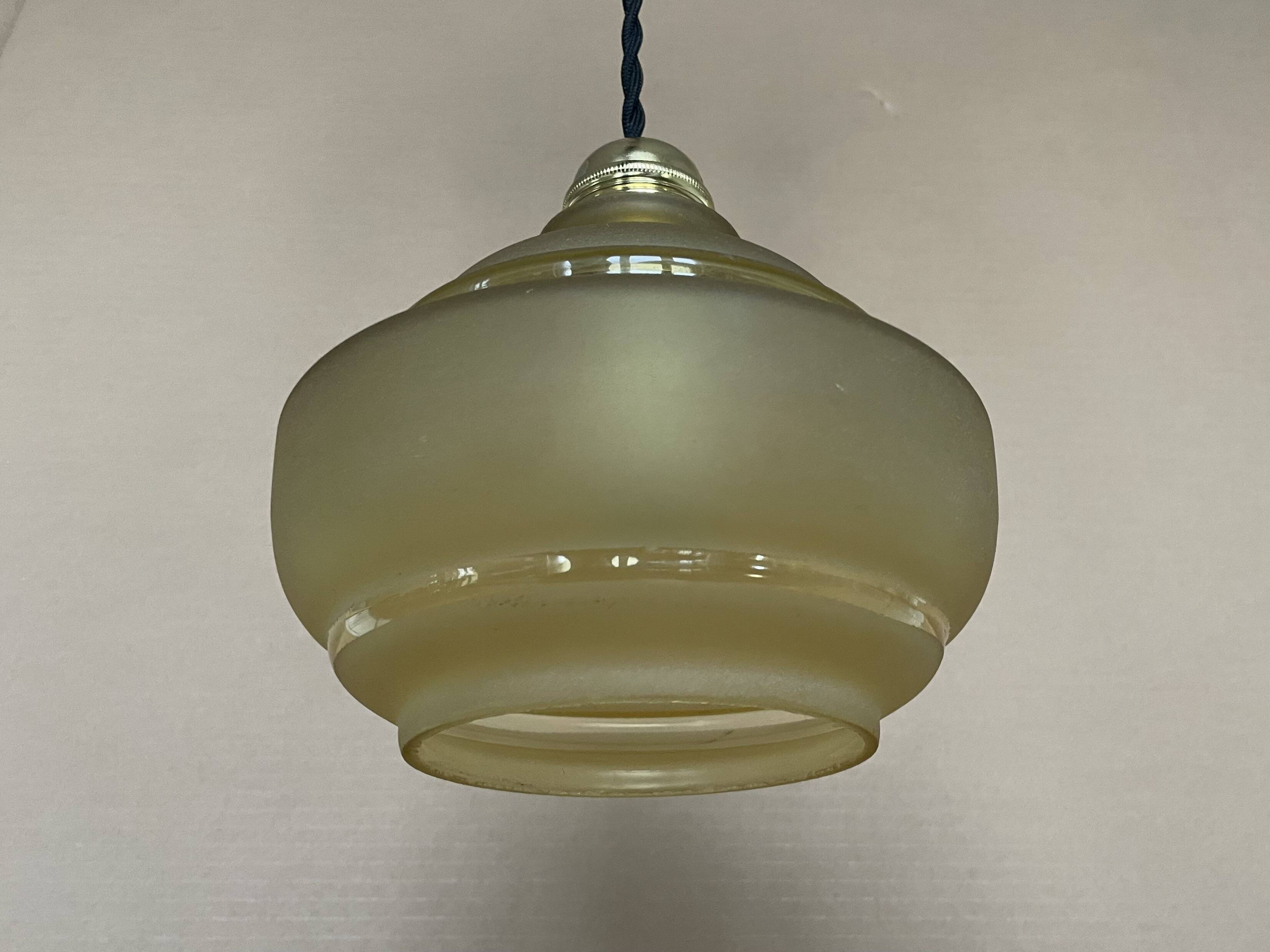 Small vintage glass pendant light