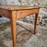 Antique French dining table with drawer, around 1900.