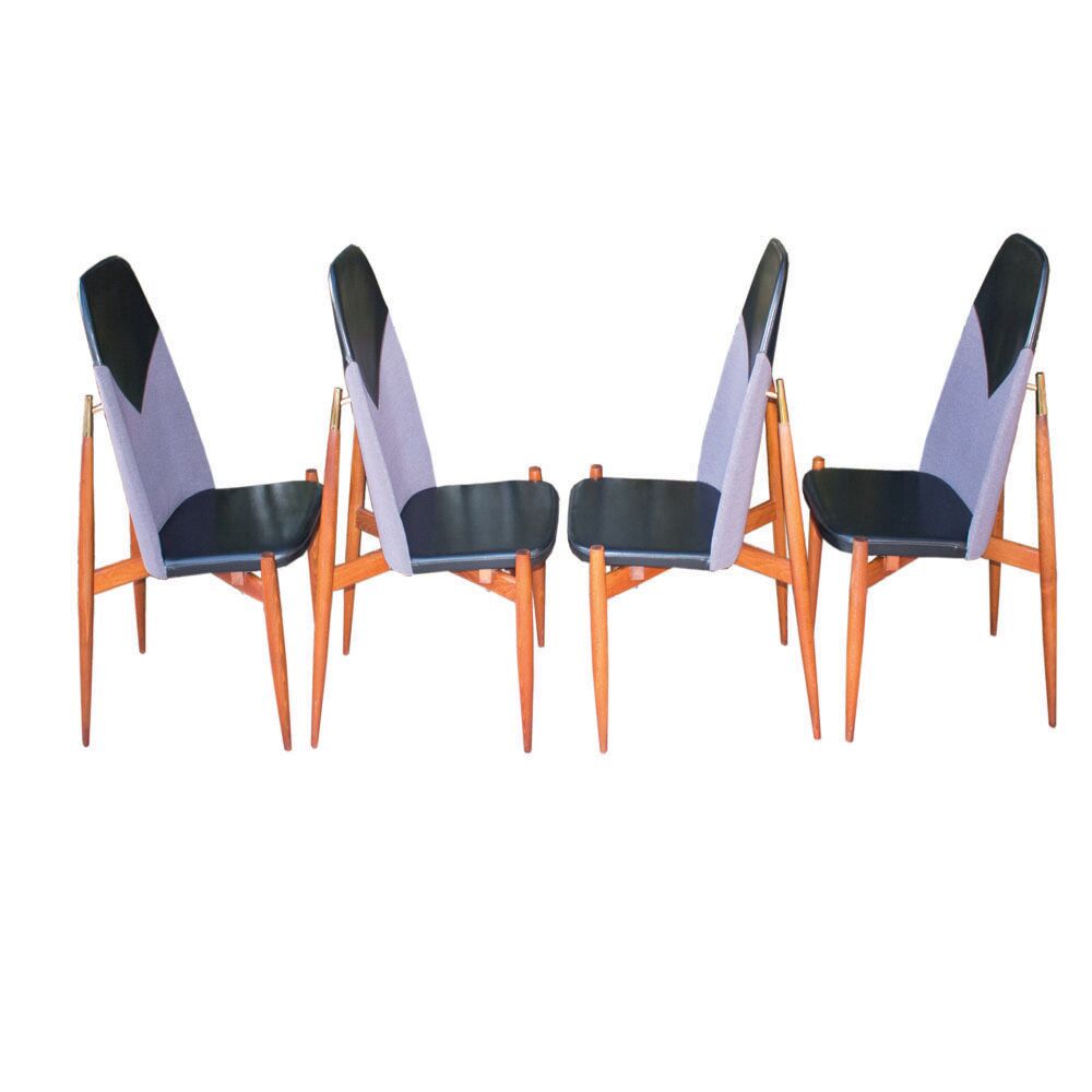 Rare dining chairs by Miroslav Navratil, made in former Czechoslovakia, 1960s, set of 4
