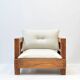 Fauteuil en chêne massif — reconstruit en 100 % laine vierge