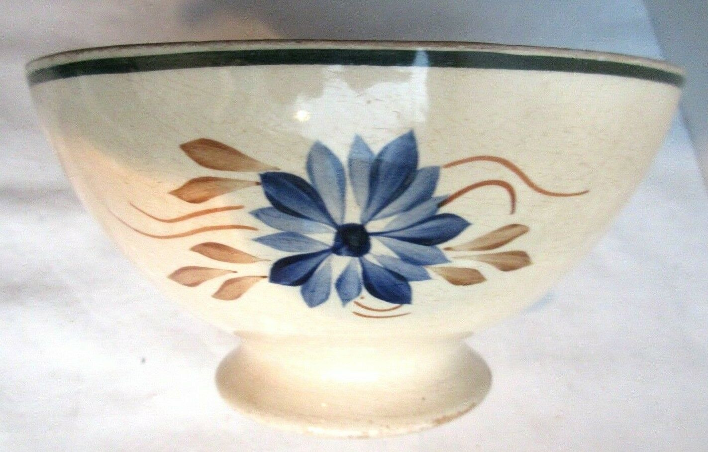 Old bowl signed H - CM Choisy or Creil: Blueberry model